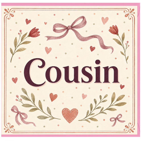 Cousin Card, Pretty Floral Cousin Greeting Card