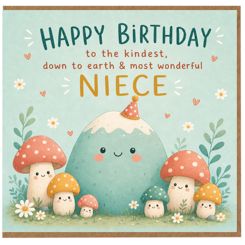 Niece Birthday Card, Happy Birthday to the Kindest Down to Earth Most Wonderful Niece Card