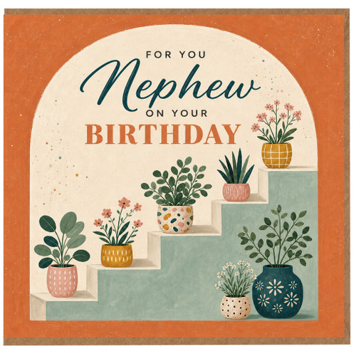Nephew Birthday Card, For You On Your Birthday Floral Illustrated Card