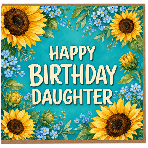Daughter Birthday Card, Happy Birthday Daughter Card, Floral Sunflower Birthday Card