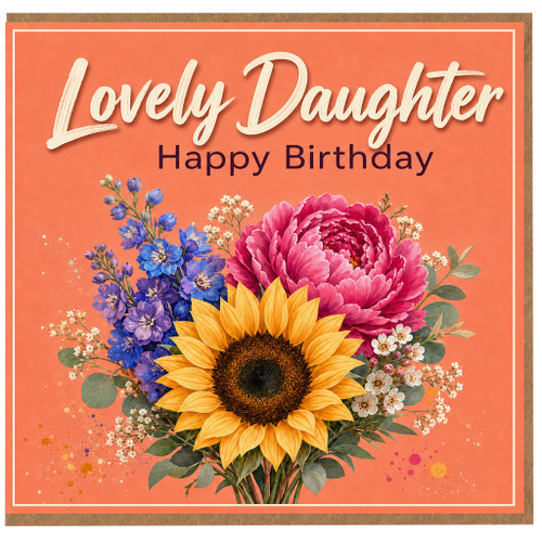 Daughter Birthday Card, Lovely Daughter Happy Birthday Floral Card