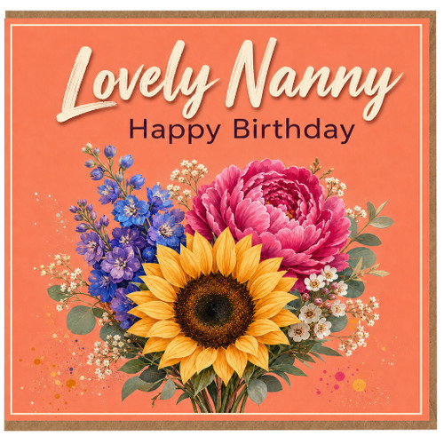 Nanny Birthday Card, Lovely Floral Bouquet Birthday Card