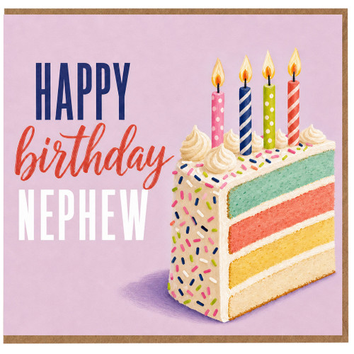 Nephew Birthday Card, Happy Birthday Nephew Card, Birthday Cake Design