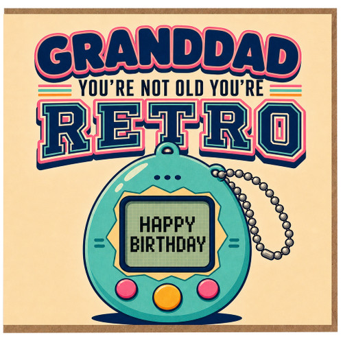 Granddad Birthday Card, Retro You're Not Old You're Retro Happy Birthday Card