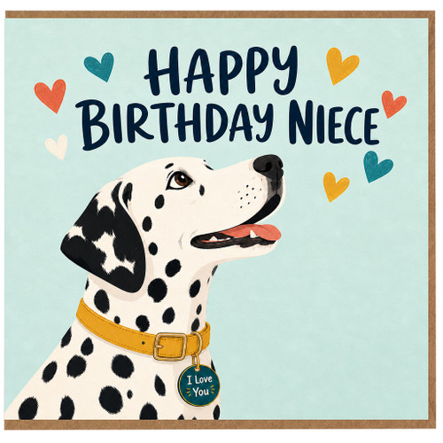 Niece Birthday Card, Happy Birthday Niece Card with Dalmatian Niece