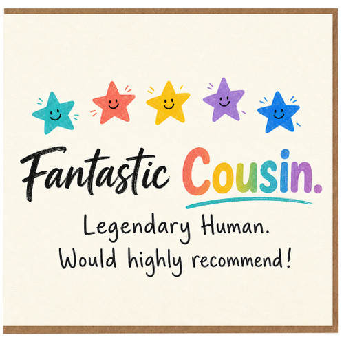 Cousin Card, Fantastic Cousin Legendary Human Humorous Greeting Card