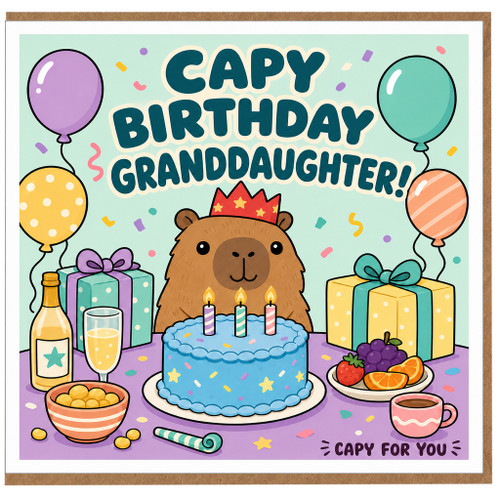 Granddaughter Birthday Card, Cute Bear Party Design