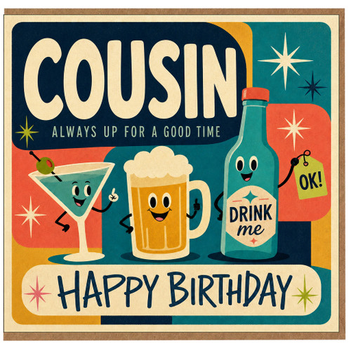 Cousin Birthday Card, Funny Happy Birthday Card