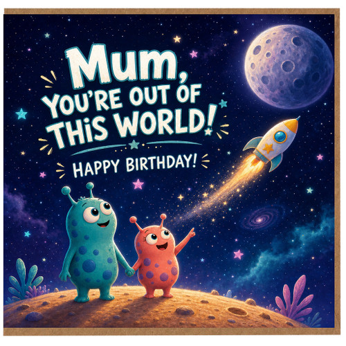 Mum Birthday Card, You’re Out of This World Happy Birthday Card