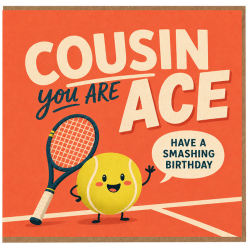 Cousin Birthday Card, Have a Smashing Birthday Tennis Card