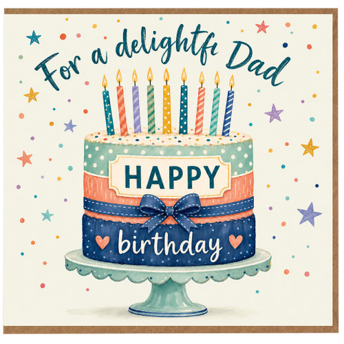 Dad Birthday Card, For a Delightful Dad Happy Birthday Card