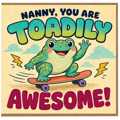 Nanny Birthday Card, Nanny Toadly Awesome Card