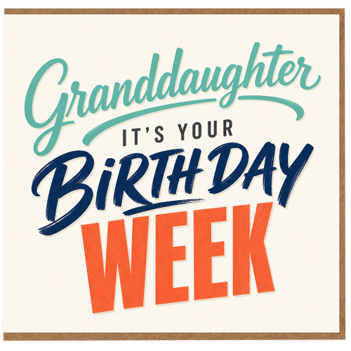 Granddaughter Birthday Week Card, Granddaughter Birthday Card