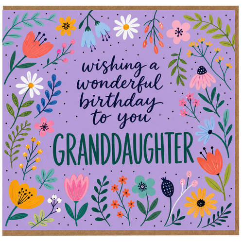 Granddaughter Birthday Card, Wishing a Wonderful Birthday to You Floral Card