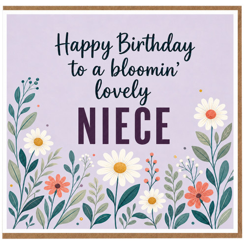 Niece Birthday Card, Happy Birthday to a Bloomin' Lovely Niece Floral Card