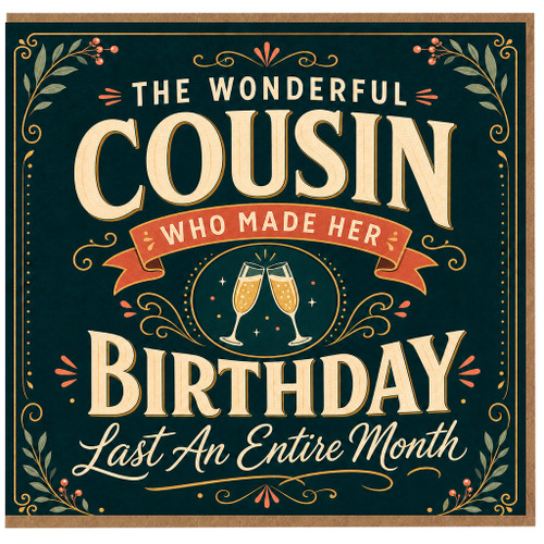 Cousin Birthday Card, Wonderful Cousin Birthday Card, Birthday Card for Her
