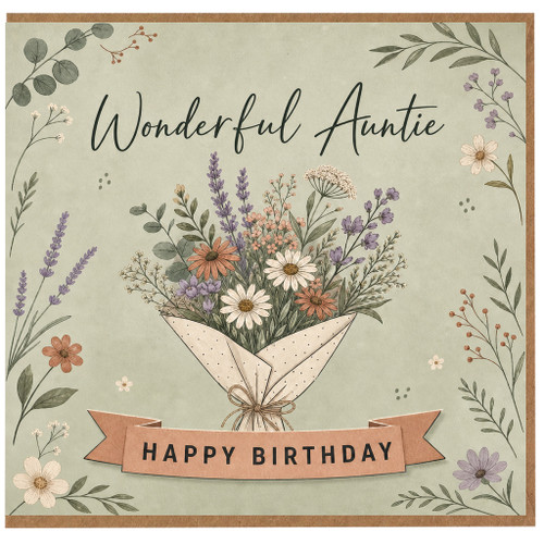 Auntie Birthday Card, Wonderful Auntie Happy Birthday Card