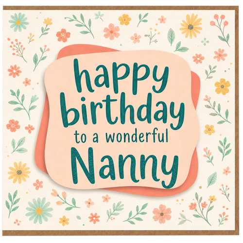 Nanny Birthday Card, Happy Birthday to a Wonderful Nanny Floral Card
