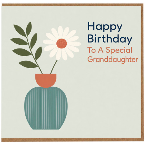 Granddaughter Birthday Card, Happy Birthday To A Special Granddaughter Floral Vase Design