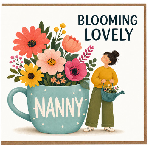 Nanny Birthday Card, Blooming Lovely Nanny Floral Greeting Card