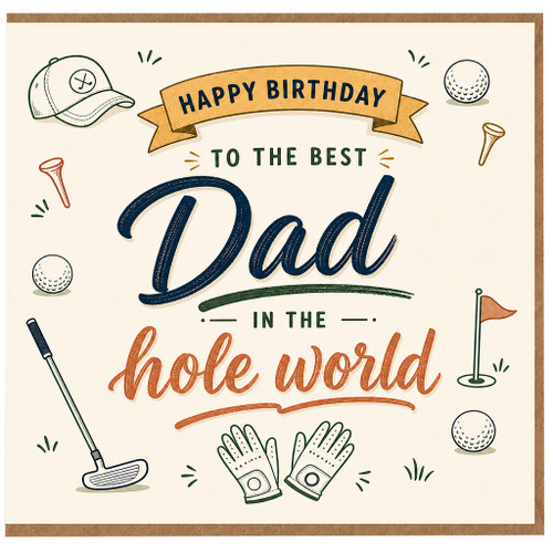 Dad Birthday Card, To the Best Dad in the Hole World Golf Card