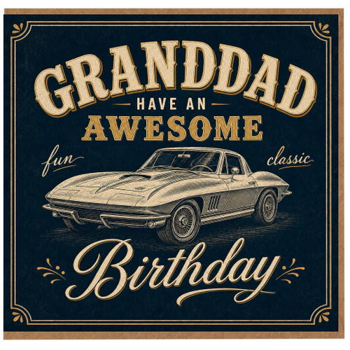 Granddad Birthday Card, Have an Awesome Birthday Classic Car Design