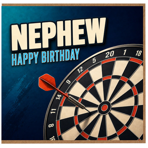 Nephew Birthday Card, Happy Birthday Dartboard Design