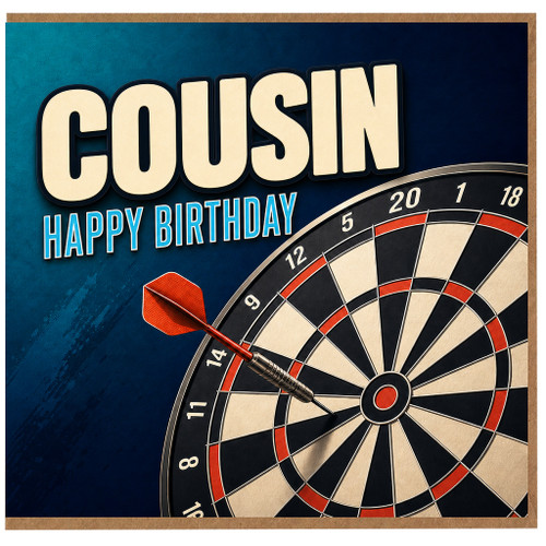 Cousin Birthday Card, Happy Birthday Dartboard Design