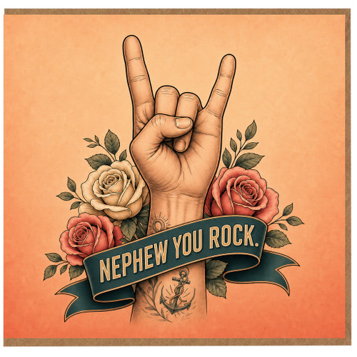 Nephew You Rock Card, Nephew Greeting Card