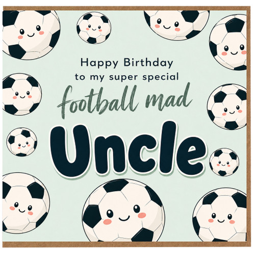 Uncle Birthday Card, Football Mad Happy Birthday Card