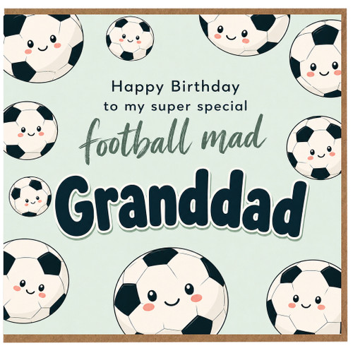 Granddad Birthday Card, Football Mad Grandad Birthday Card