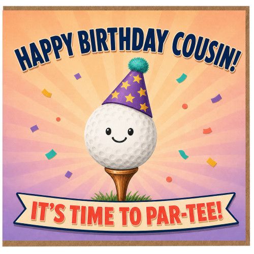 Birthday Card for Cousin, Happy Birthday Cousin Golf Par - Tee Birthday Card
