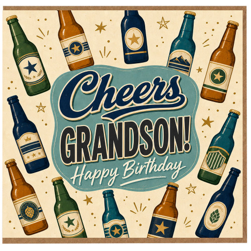 Grandson Birthday Card, Cheers Happy Birthday Card