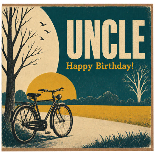 Uncle Birthday Card, Vintage Scenic Happy Birthday Card