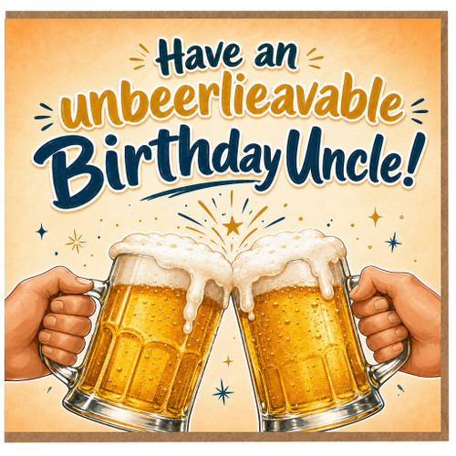 Uncle Birthday Card, Have an Unbeerlieavable Birthday Uncle Card
