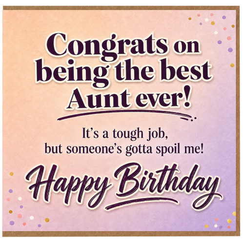Aunt Birthday Card, Best Aunt Ever Funny Birthday Card