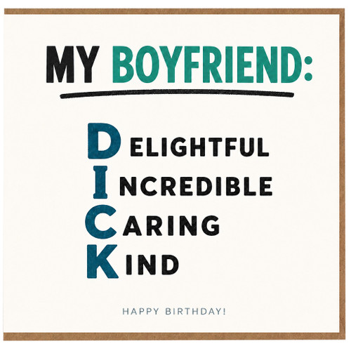 Boyfriend Birthday Card, My Boyfriend Delightful Incredible Caring Kind Happy Birthday Card