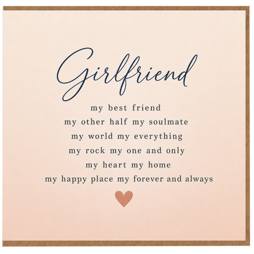 Girlfriend Birthday Card, My Girlfriend My Soulmate Romantic Love Card
