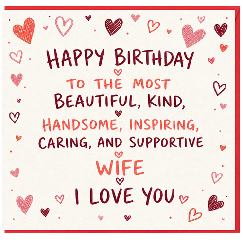 Wife Birthday Card, Happy Birthday to My Beautiful Wife, Romantic Love You Card