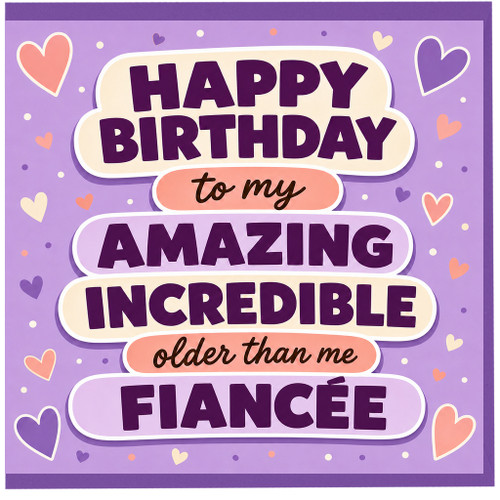 Fiancée Birthday Card, Happy Birthday to My Amazing Older Than Me Fiancée