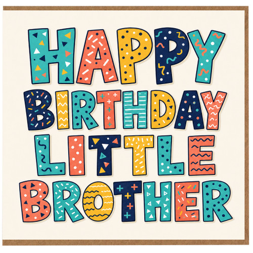 Little Brother Birthday Card, Happy Birthday Brother Card