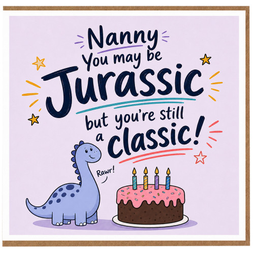 Nanny Birthday Card, Cute Dinosaur Birthday Card for Nanny