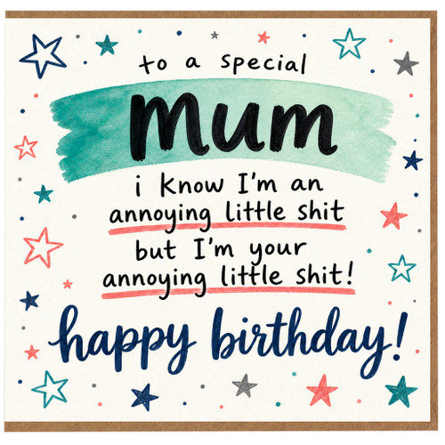 Mum Birthday Card, Funny Rude Birthday Card for Mum, Happy Birthday Mum