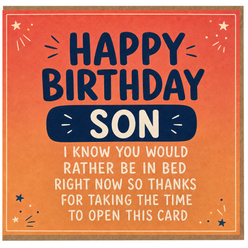 Son Birthday Card, Funny Happy Birthday Son Card