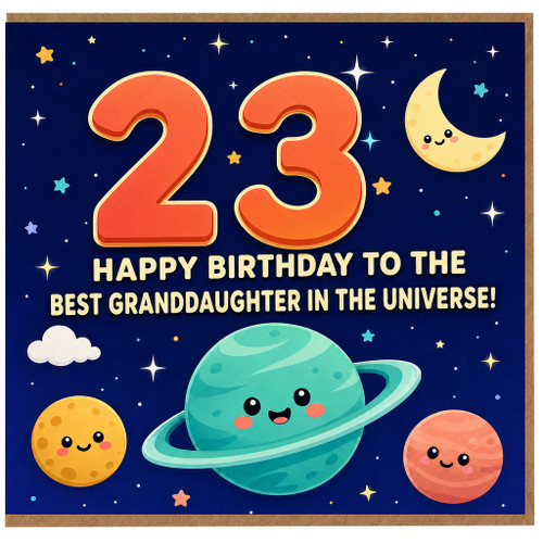 23rd Birthday Card for Granddaughter, Happy Birthday to the Best Granddaughter in the Universe