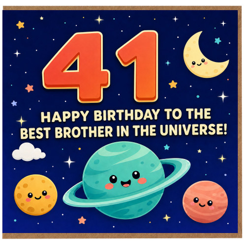 41st Birthday Card for Brother, Happy Birthday to the Best Brother in the Universe