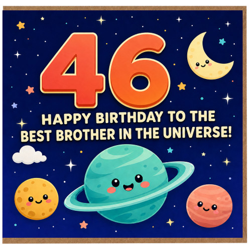 46th Birthday Card for Brother, Happy Birthday to the Best Brother in the Universe