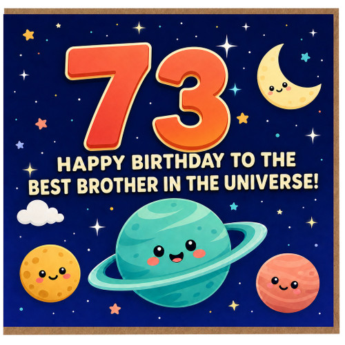 73rd Birthday Card for Brother, Happy Birthday to the Best Brother in the Universe