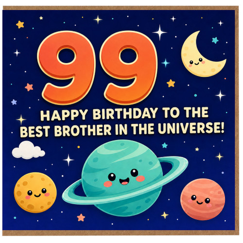 99th Birthday Brother Card, Happy Birthday to the Best Brother in the Universe