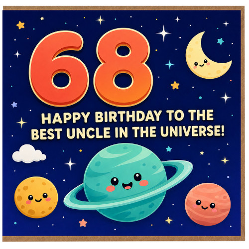 68th Birthday Card for Uncle, Happy Birthday to the Best Uncle in the Universe